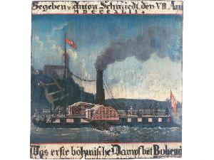 Prvni-paroplavba-v-Cechach---Bohemia---1842